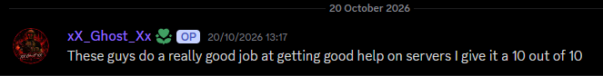 Original Discord review from xX_Ghost_Xx